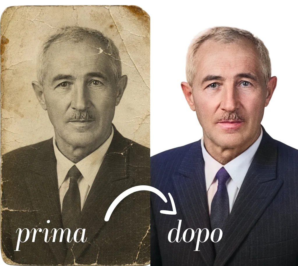 Ricostruzione digitale partendo da una vecchia foto in bianco e nero e molto datata